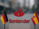 santander bank alongside the German- and the Spanish flag